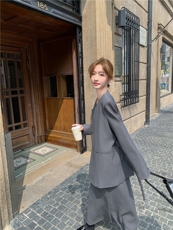 灰色高级感西装吊带裙套装2026新款女春连衣裙轻熟两件套，女装套装/套裙，2C269