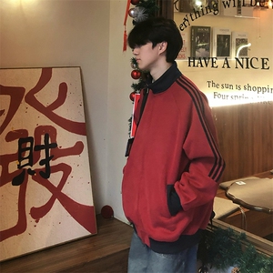 抖音得物高品质 美式高街重磅结构设计拼接织带立领卫衣外套 CM42图片