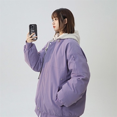 美式假两件棉服外套男2026秋冬校园风宽松棉衣夹克A436-2583-P95，男装夹克，电商A436