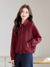 长期有货休闲百搭立领卫衣开衫短外套女2026春秋新款妈妈夹克上衣，女装卫衣/绒衫，璐依舞