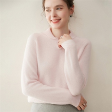 水滴领温柔~优雅山羊绒衫女保暖厚毛衣2025秋冬新中式宽松针织粉，女装羊绒衫，澳煜绒
