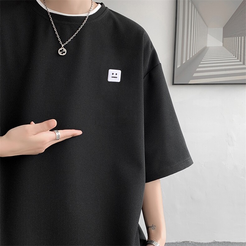 8XL-M重磅！特大码T潮牌上衣男中性华夫格短袖T恤DX304P25控39,男装T恤,电商D206-1