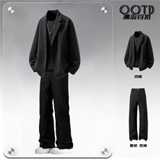 西服简约刺绣金属扣设计M-5XL大码XF78085P85控128西裤XK78151P45，男装西服，星座227-7