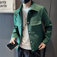 312A-5-2203-P105春秋千鸟格社会小伙夹克外套潮流韩版上衣C，男装夹克，星座312A-5