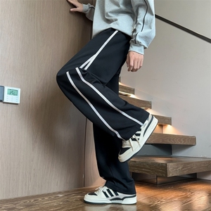 新款卫裤宽松休闲裤男韩版潮流百搭坠感阔腿拖地长裤K2565p45图片