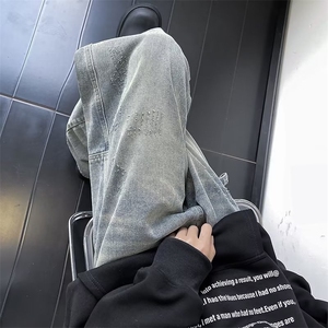 美式高街牛仔裤男韩版潮流个性帅2024冬季新款ins长裤RK1325-P46图片