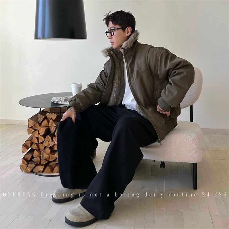 203-6FM78P93～座山雕毛领棉衣外套男宽松飞行棉服,男装棉衣,星座203-6(原电商259)