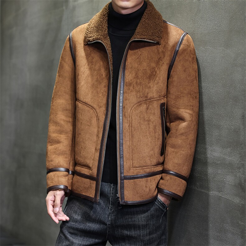 冬季保暖立领加厚皮毛一体休闲大码外套xz815-506p235，男装棉衣，星座815（原A203）