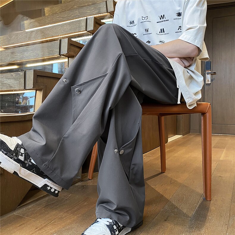 YK124P35控68品质保障！夏季冰丝垂坠感微喇纽扣西裤大码裤子，男装西裤，电商A249