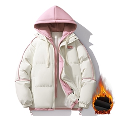 棉服冬季2025男女同款潮流连帽假两件外套加厚保暖棉袄MY0888-P82，男装棉衣，星座610（原A335）