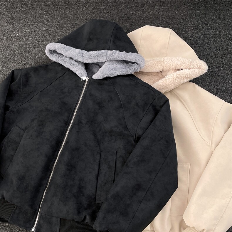 座山雕连帽棉服男冬季加绒加厚连帽皮衣棉衣美式外套M318-P108,男装皮衣,星座308B-2