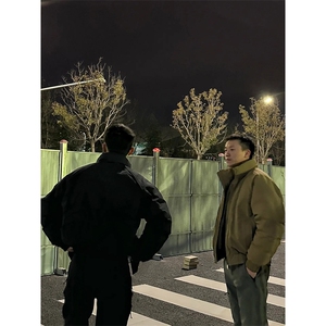 现货美式高街休闲棉衣夹克三防立领纯色户外工装加厚棉服外套图片