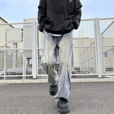 美式高街潮牌宽松直筒牛仔裤N369P65，男装牛仔裤，星座712