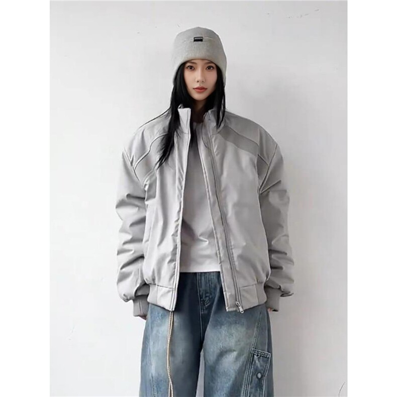 网图美式解构棒球棉服男冬季加厚廓形机能立领外套MY61049-特P78,男装棉衣,星座1007（原301D）