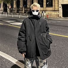秋冬款加厚保暖连帽宽松棉衣机能风百搭棉服A061-AJ00492-特P75，男装夹克，电商A061