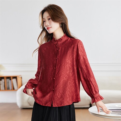 2026春装新款休闲时尚小衫，女装衬衫，鑫鑫格
