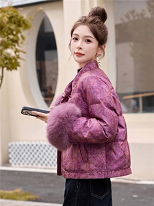 新中式国风羽绒服女2025冬季新款小个子漂亮洋气短款狐狸毛领外套图片