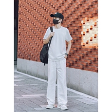 初秋现货款牛仔裤男女同款纯色白色宽松阔腿版型1412-2/5650/P59，男装牛仔裤，星座1412-2