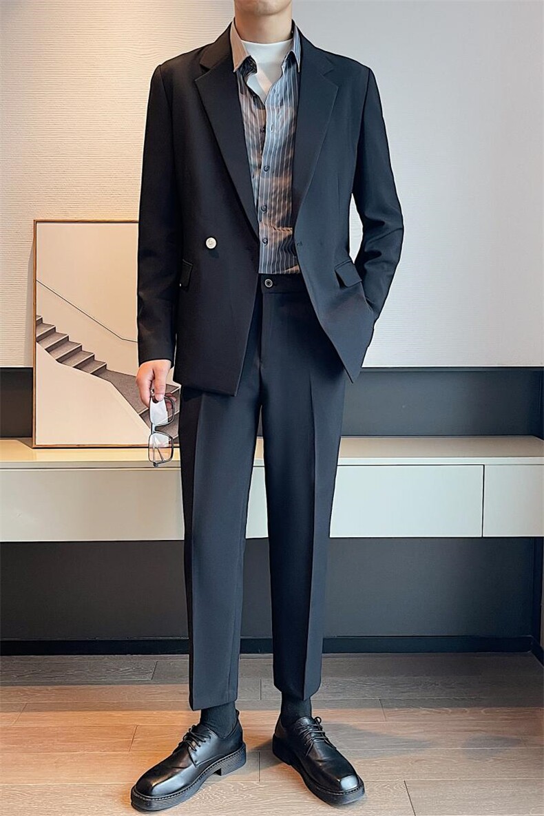 男装西服套装轻熟风宽松版型两件套W2117,男装西服套装,星座1012