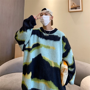 美式oversize秋冬毛衣男高街小众针织衫潮流复古加厚外套9025-p45图片