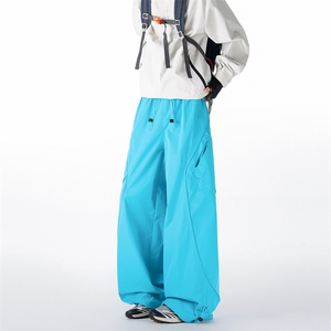 春款美式抽绳伞兵工装裤男女复古宽松休闲速干裤K0267-P50图片