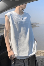 280克重磅100棉凹凸印工艺大码坎肩体恤A436-1602-特P3249，男装T恤，电商A436