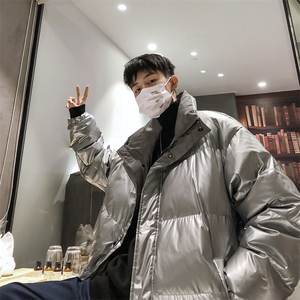 日系 白底 90白鸭绒连帽短款羽绒服面包服男028/P340(控399）图片