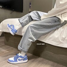 2023春款纯色宽松直筒老爹男女牛仔裤X715NZ016批45控68，男装牛仔裤，星座715