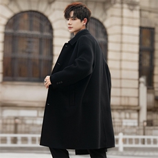 羊毛中长款大衣男士双面羊毛高级感风衣冬季加厚纯色C717P445，男装毛呢大衣，电商A355（原A415）