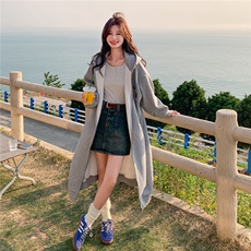 现货退货很低灰色连帽加绒卫衣秋冬款2C167-860-P175-K258，女装卫衣/绒衫，2C167