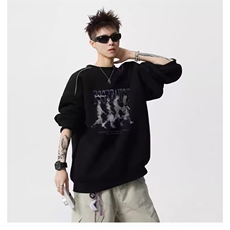 印花秋冬卫衣男秋季韩版新款圆领宽松上衣chic港风潮流w3322p38，男装卫衣，电商D315