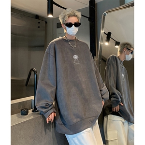 抖音得物供货 提供视频 秋冬重磅美式麂皮绒圆领卫衣 JY367图片