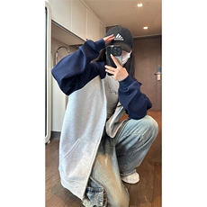 现货宽松美式复古oversize连帽拉链光板卫衣男女WY25-P55控78，男装卫衣，星座205-5