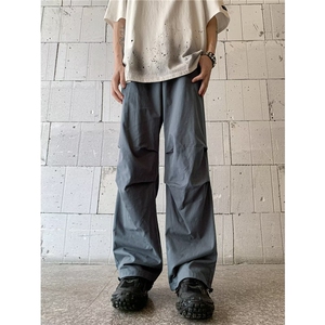 速干降落伞兵裤男夏季薄宽松直筒工装裤日系cityboy束脚休闲裤子图片
