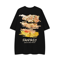 中性夏季立体油画红色高克重磅纯棉短袖情侣T恤T6060P30控48，男装T恤，电商A268