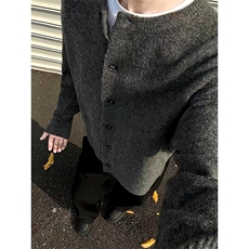 重磅秋冬男女北极绒开衫毛衣美式复古休闲慵懒风单排扣针织衫外套，男装针织衫/毛衣，电商A486-1