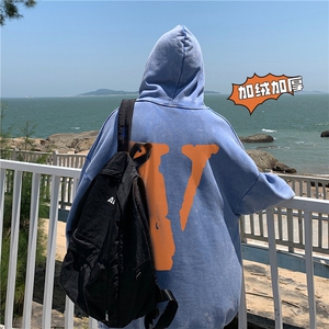 加绒新款港风宽松连帽套头卫衣X5671-常规P70控88-加绒P80控98图片