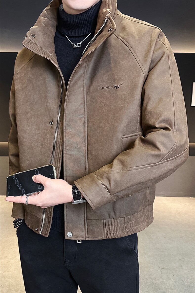 标50绒皮羽绒服男冬季2025新款刺绣A313-3319-P225控劵后298,男装羽绒服,电商A313