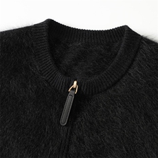 2026年秋季时尚百搭通勤简约休闲圆领拉链开衫，女装羊绒衫，致织羊绒