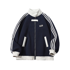 加绒加厚-高品质-拼接条纹设计感外套男cp122jr-特p55，女装短外套，电商B371