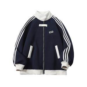 加绒加厚-高品质-拼接条纹设计感外套男 cp122jr-特p55图片