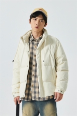 新标90%白鸭绒简约立领抽绳外套纯色加厚羽绒服ESY0205-P210，男装羽绒服，电商B306