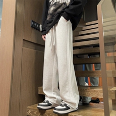 大货在仓宽松阔腿裤折皱直筒痞帅潮流男士情侣休闲裤K2301-P39，男装休闲裤，星座201-4