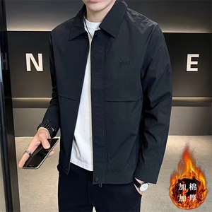 冬季新款商务休闲简约百搭加棉加厚翻领夹克棉衣外套男JM2499P95图片
