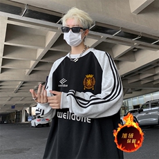 抖音得物供货提供视频秋冬重磅美式宽松织带圆领卫衣0783，男装卫衣，电商A486