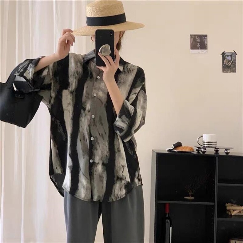 涂鸦个性衬衫，女装衬衫，依多坊