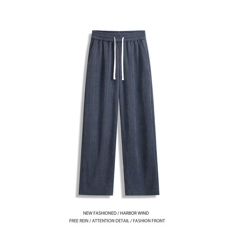 抖音品质春季新款潮流麦穗条宽松休闲裤B315-K25671-特P35控68,男装休闲裤,电商B315