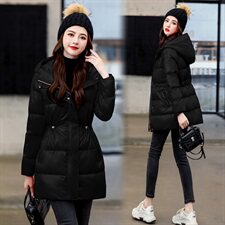 2020冬季新款简约舒适气质时尚连帽棉衣，女装棉衣/棉服，依如秀(原杭风阁)