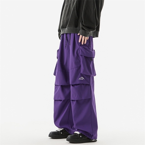 8XL-M刺绣冲锋裤男款大码春秋户外机能登山裤直筒阔腿裤KZ020P50图片