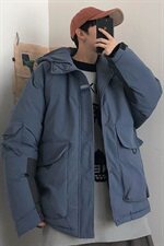 【】A003-HY8003-P135秋冬新款多口袋时尚连帽棉衣几物，男装棉衣，电商A003